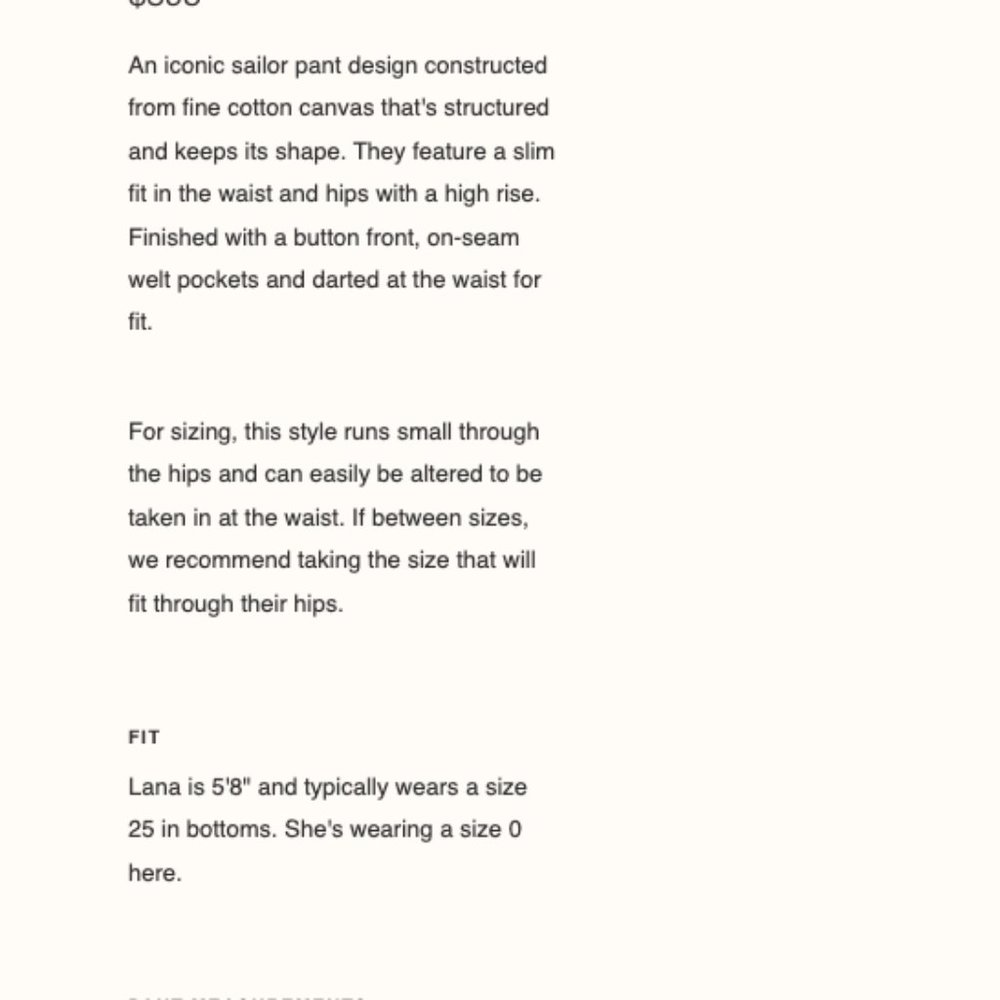 Jesse Kamm Wide Leg Crop Sailor Pants Salt White - Picture 11 of 12